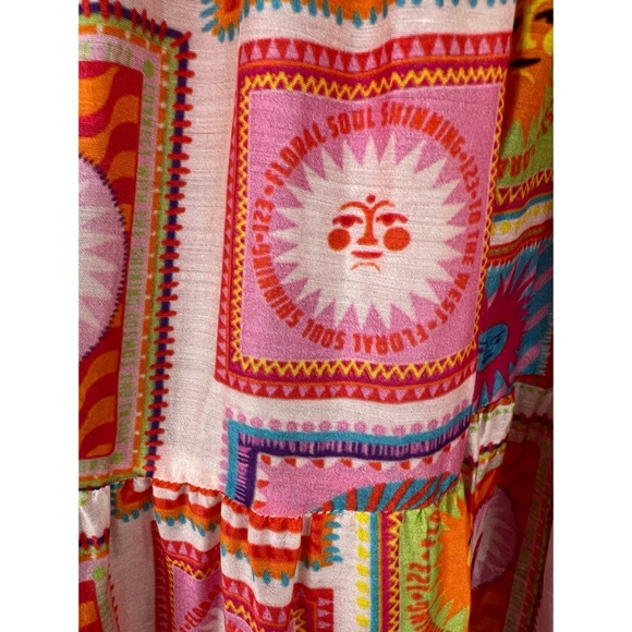 Sundress Joe Ibiza Sun Printed Smocked One Shoulder Maxi Dress XS/S - Picture 9 of 16